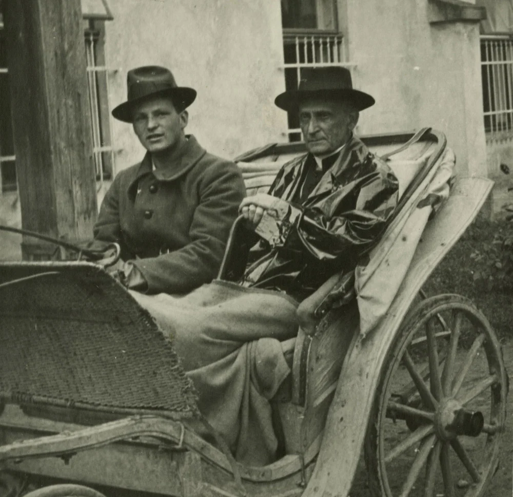 Józef Stadnicki with Archbishop Adam Stefan Sapieha, Nawojowa, 1941